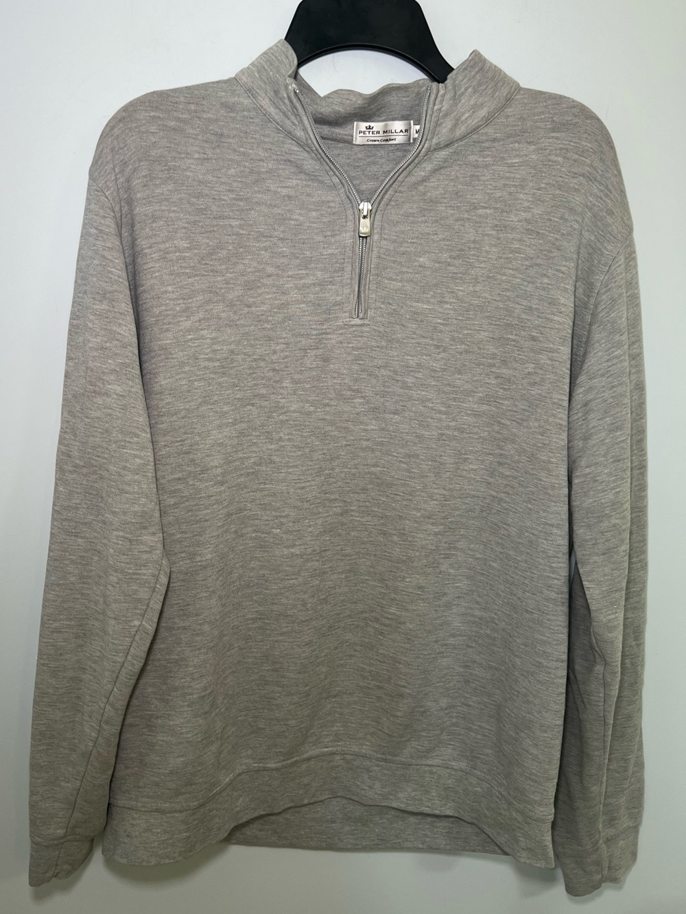 Peter Millar Crown Comfort Cotton Modal Gray Quarter Zip Size M